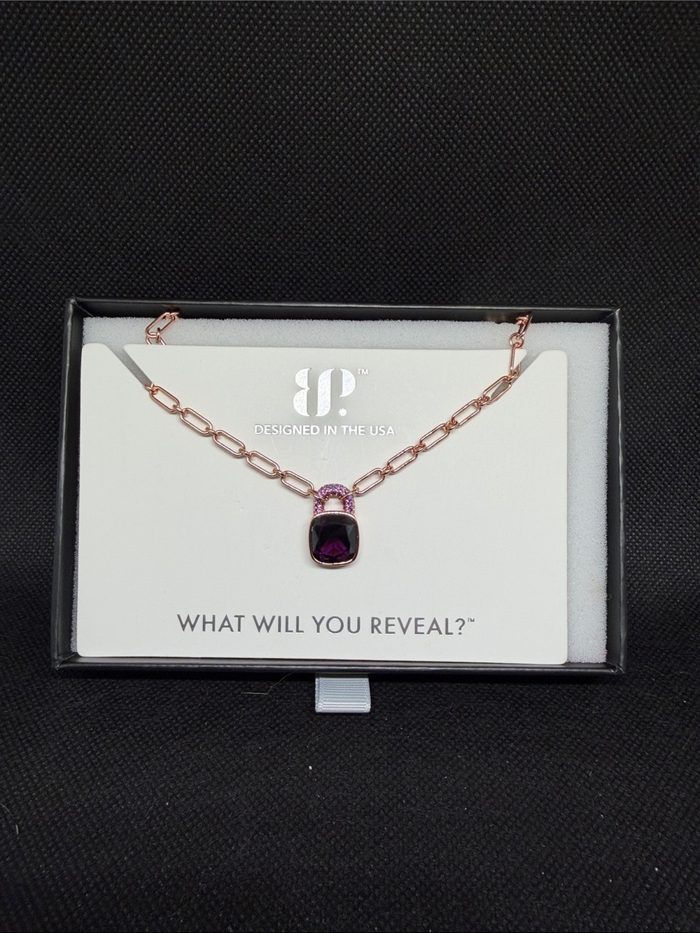 Rose Gold Necklace with Amethyst Gemstone Pendant: Feb 26